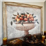 A31. Framed still life print.